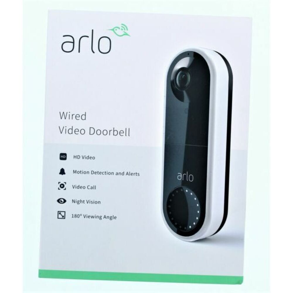 Arlo AVD1001W100NAS Wired Video Doorbell - Black